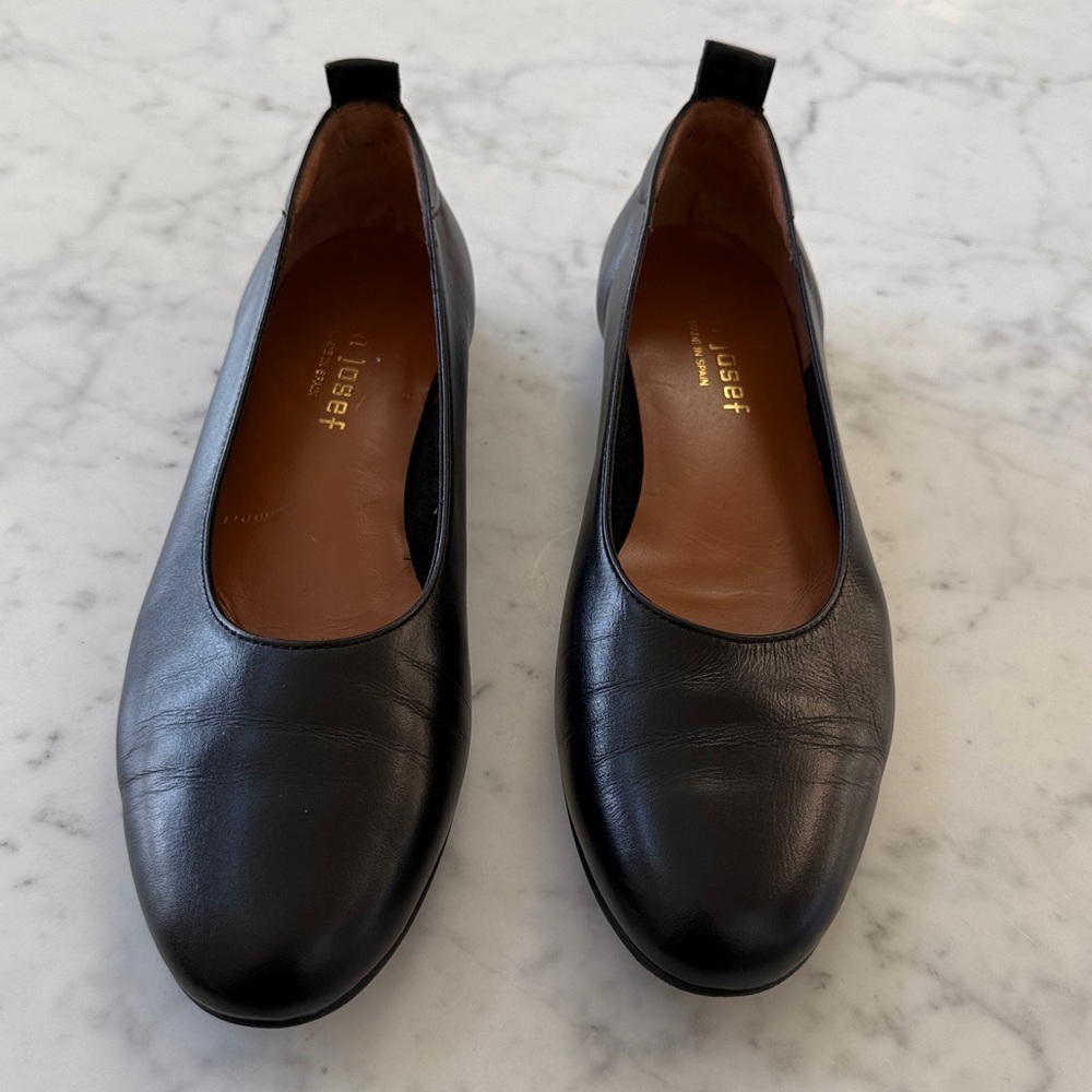 Jon Josef Gant Ballerina Black Leather Ballet Flats
